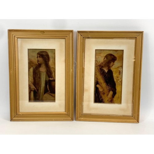 80B - A pair of late 19th, early 20th century gilt framed crystoleums. Henry Ryland. 30 x 43cm