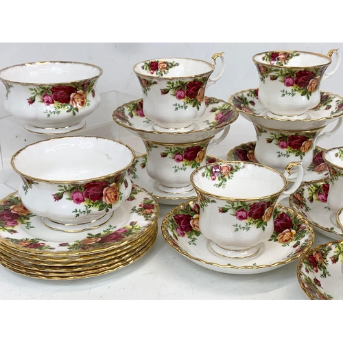 446 - A 22 piece Royal Albert Old Country Roses tea set.