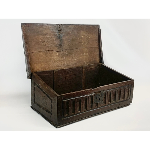 93 - A 17th century oak Bible Box. Circa 1650.