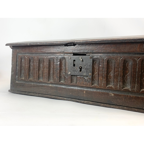 93 - A 17th century oak Bible Box. Circa 1650.