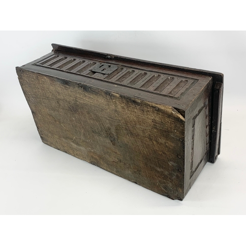 93 - A 17th century oak Bible Box. Circa 1650.