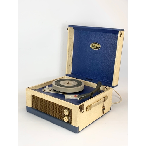 100 - A vintage Dansette record player. 1960. 35 x 32 x 18cm.