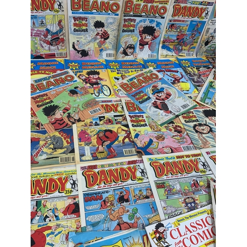 135 - A large collection of The Dandy and The Beano comic books.