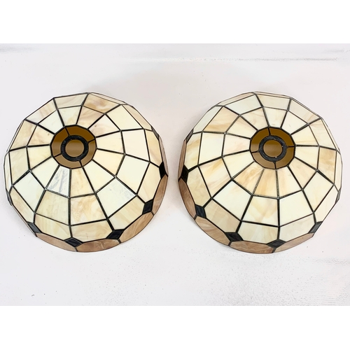 117 - A pair of Tiffany style lamp shades. 30 x 16.5cm