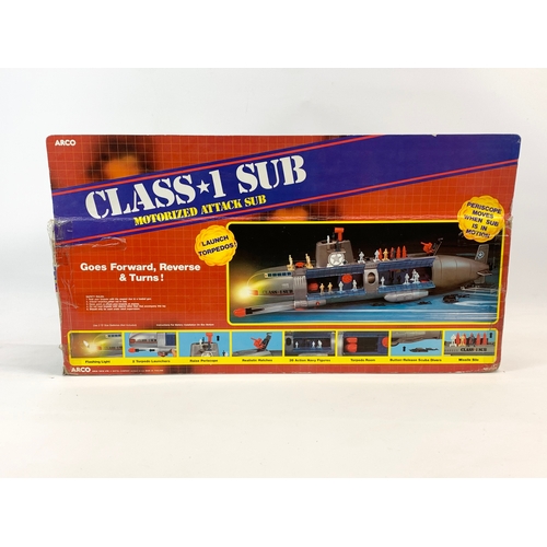 156 - A Class 1 Sub Motorized Attack Submarine, in box. 68cm.