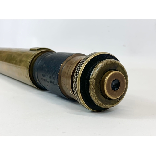 192 - A Victorian brass telescope by Ross London. 60cm