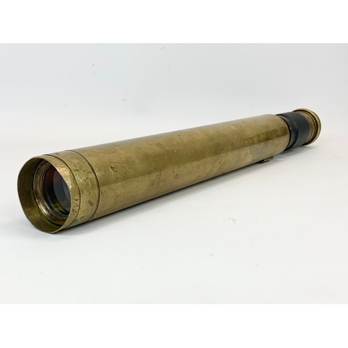 192 - A Victorian brass telescope by Ross London. 60cm