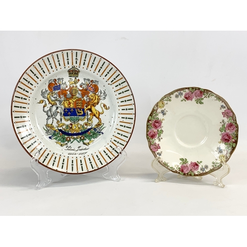 518 - 4 pieces of pottery. A Doulton Burslem Queen Victoria commemorative dish 1890. A King Edward VII 190... 