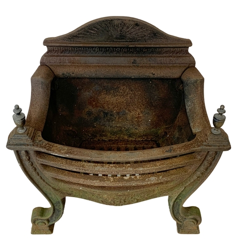 230 - A late 19th century cast iron fire basket in the Adams style. 54 x 25 x 63cm