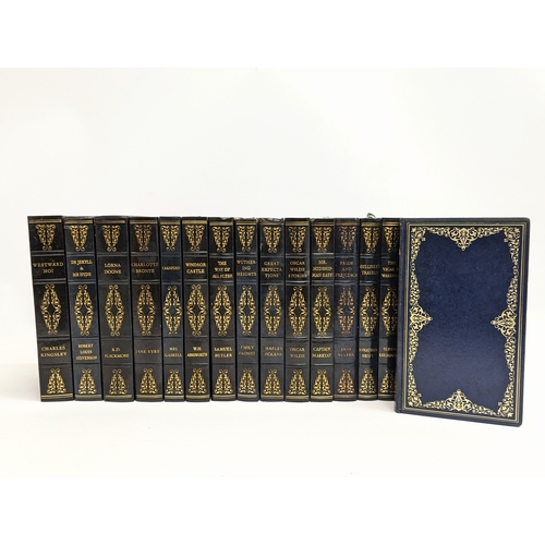 252 - A collection of leather bound classic books, including Pride & Prejudice by Jane Austen, Great Expec... 