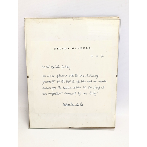 291 - A printed letter from Nelson Mandela thanking The British Public, written April 16th 1990. With a Ne... 