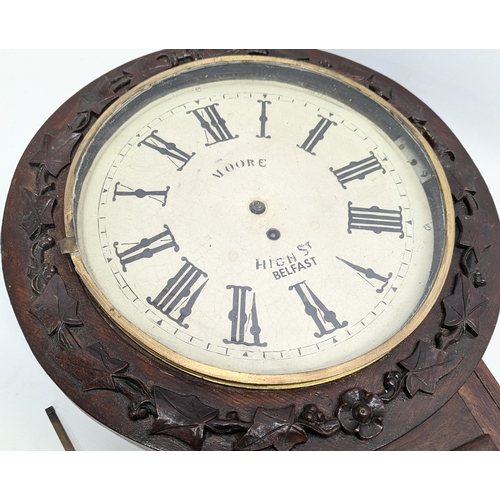 274 - A Victorian wall clock with Fusee movement. 42x61cm