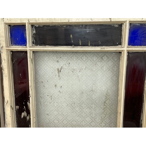 296 - 2 Victorian stained glass panels. Largest 76 x 83cm