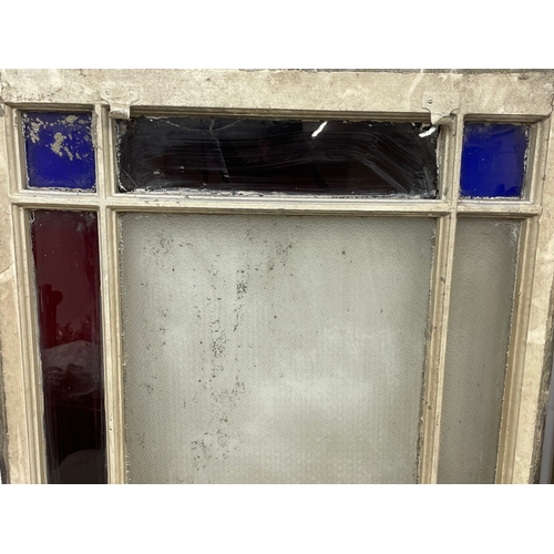 296 - 2 Victorian stained glass panels. Largest 76 x 83cm