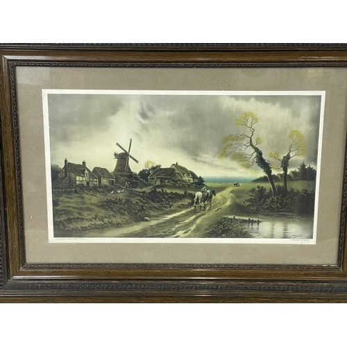 298 - A pair of Edwardian framed prints. 79 x 59cm