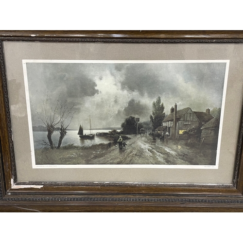 298 - A pair of Edwardian framed prints. 79 x 59cm