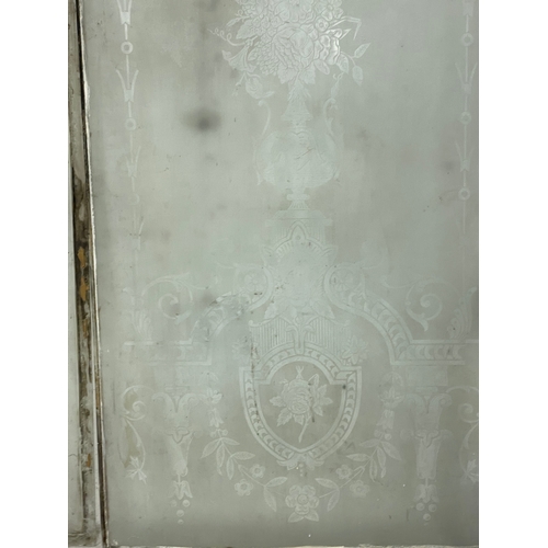 300 - 6 Victorian etched glass panels. Largest 68 x 137cm