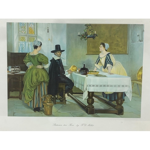 343 - An Edwardian interiors print, depicting a 17th century scene. 64 x 5cm