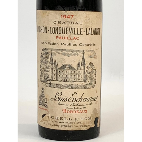 40 - A bottle of Chateau Pichon Longueville Lalande Pauillac wine. 1947. Bordeaux. Louis Eschenauer. Reta... 