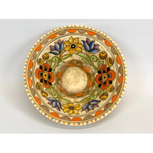 417 - A Charlotte Rhead “Mexican Flower” pattern bowl. Designed for Crown Ducal. 24.5 x 8cm.