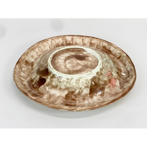 438 - A late 19th century Majolica pottery Bread Plate. 32 x 27cm.