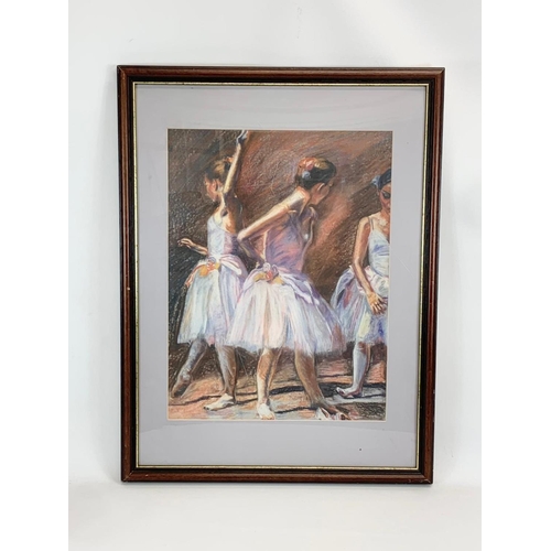 73 - A pastel by Ian Chapman. Titled “Ballot Dancers” 57 x 75cm including frame.