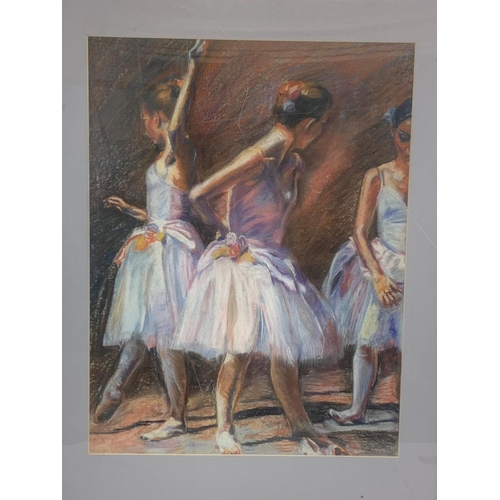 73 - A pastel by Ian Chapman. Titled “Ballot Dancers” 57 x 75cm including frame.