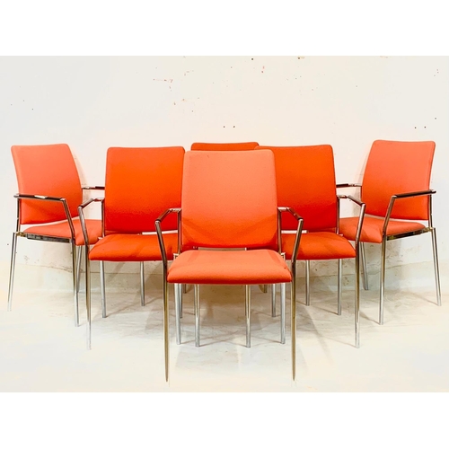 934 - A set of 6 Boss Design LTD “Carlo” chrome framed conference / desk chairs.