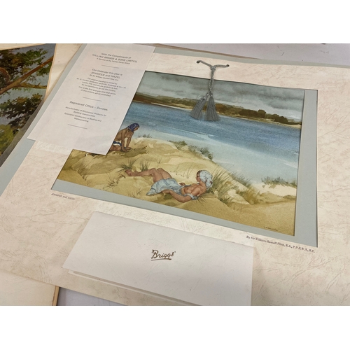 357 - 4 prints. 2 Maurice Wilks, a Sir William Russell Flint and Sir Gerald Kelly