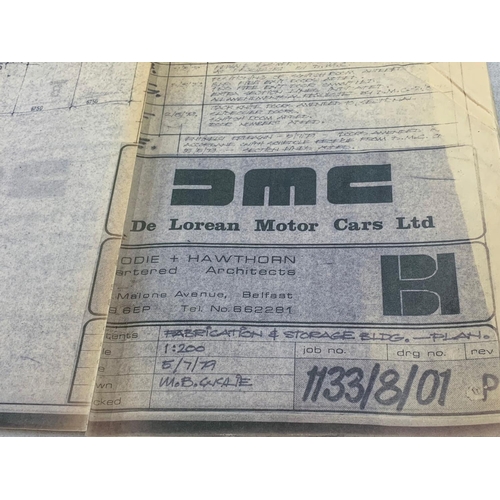 366 - 2 De Lorean Motor Cars LTD factory map layouts. The Fabrication & Storage building and the Drainage ... 