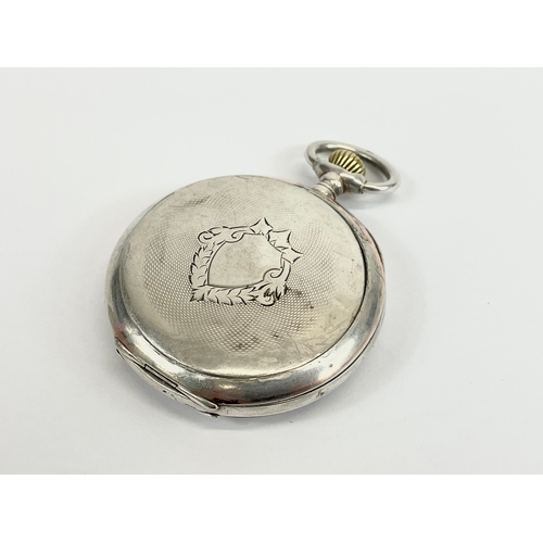 528 - An omega pocket watch. Stamped 0.800.