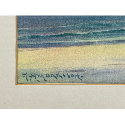 25 - A watercolour painting by G. W. Morrison. Painting measures 28.5 x 15cm. Frame measures 45 x 35cm