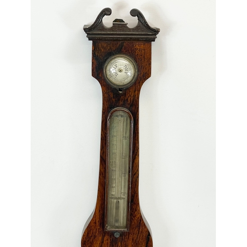 28 - A Georgian rosewood barometer. George IV. 1830. By Gourlay Stranraer. 97cm