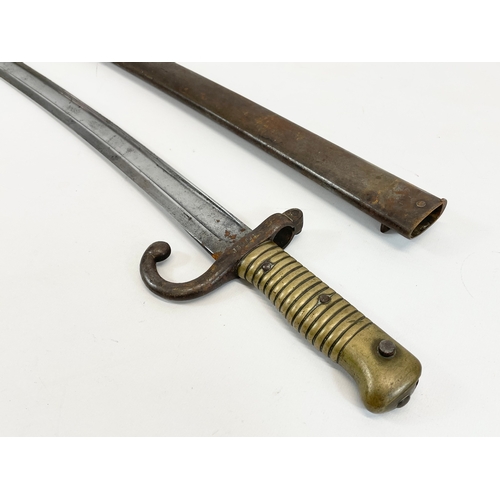 36 - A 19th century French sword bayonet. 71cm