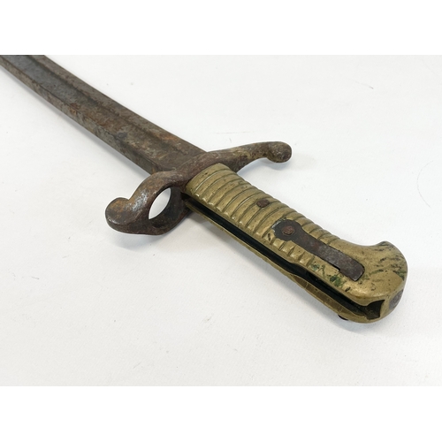 37 - A 19th century French sword bayonet. 70cm