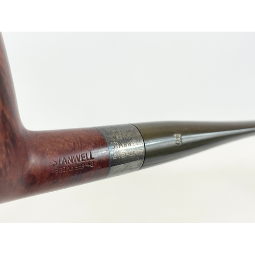 41 - A silver mounted Stanwell smokers pipe and 3 other pipes, including 2 by Falcon etc.