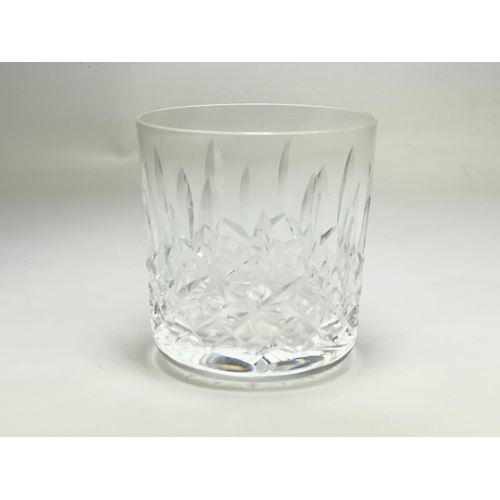 449 - A set of 4 Waterford Crystal “Lismore” pattern whiskey tumbler glasses. 8 x 8.5cm