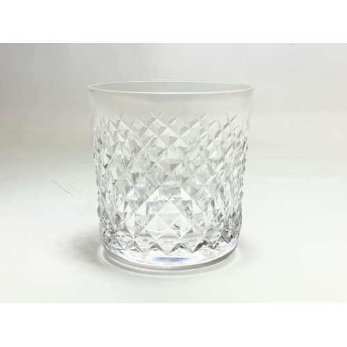 452 - A set of 3 vintage Waterford Crystal “Alana” pattern whiskey tumbler glasses. 8.5 x 8.5cm