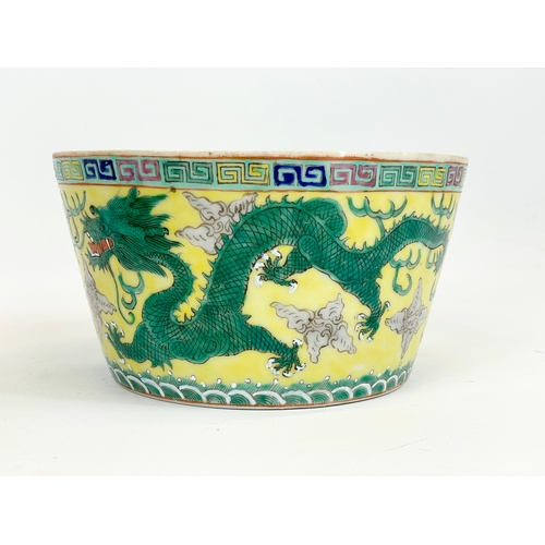 456 - A pair of early 20th century Chinese hand painted pottery bowls. 18 x 9.5cm