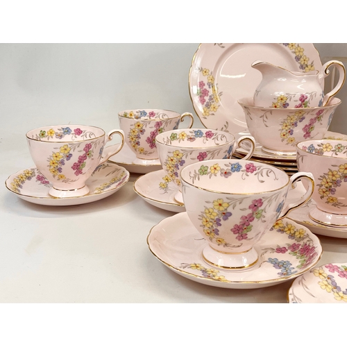 457 - A 56 piece Tuscan tea set. 12 salad plates 21.5cm, 12 sandwich plates, cake plate, 2 milk jugs, 2 su... 