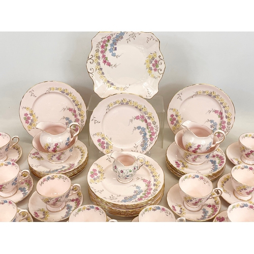 457 - A 56 piece Tuscan tea set. 12 salad plates 21.5cm, 12 sandwich plates, cake plate, 2 milk jugs, 2 su... 