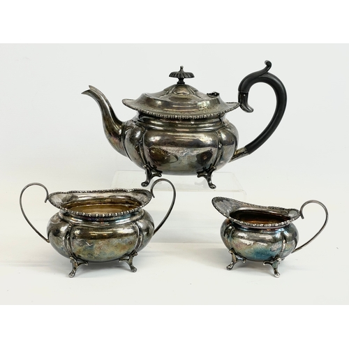 466 - A quantity of silver plate. Including 4 Victorian and Edwardian 3 piece Georgian style tea services ... 