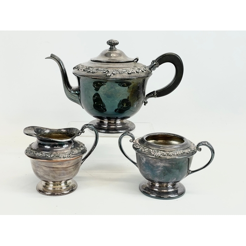 466 - A quantity of silver plate. Including 4 Victorian and Edwardian 3 piece Georgian style tea services ... 