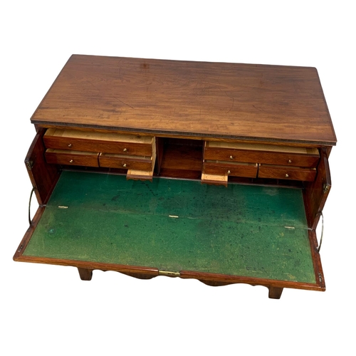 865 - An Irish George III inlaid mahogany secretaire chest, with 2 door cupboard. Georgian. Circa 1800. 11... 