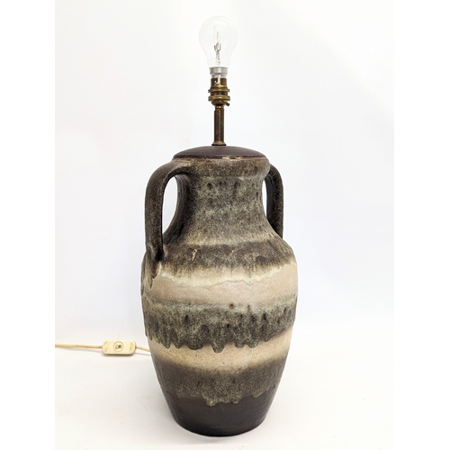 482 - A large West German Carstens (1945-1987) Mid Century pottery lamp. Marked 7308-40.