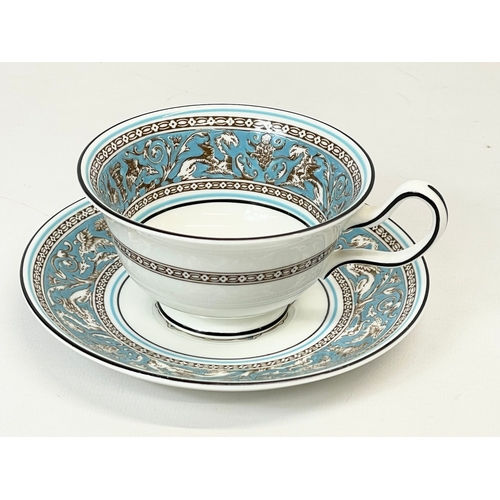 489 - A 20 piece Wedgwood “Florentine” pattern tea set. 6 sandwich plates, 6 cups, 6 saucers, milk jug and... 