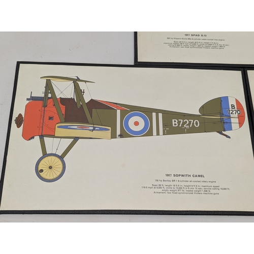 134 - 5 prints of World War 1 British aeroplane. 30.5x20cm