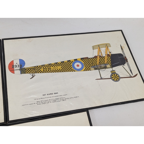 134 - 5 prints of World War 1 British aeroplane. 30.5x20cm