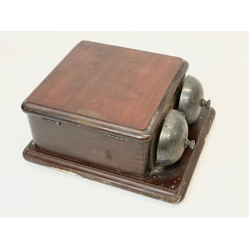 136 - An early 20th century telephone bell box. 1920. 17 x 20 x 10cm