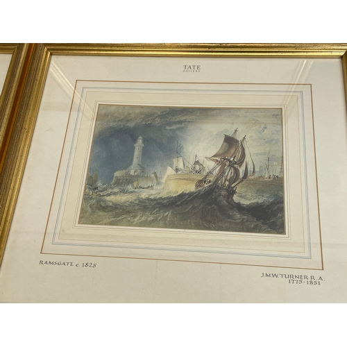 138 - A set of 6 J.M.W Turner prints. The Ports of England. Tate Gallery. With paperwork 42 x 37cm